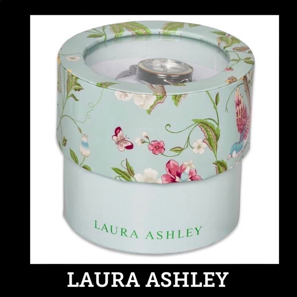LAURA ASHLEY LE Two-tone Gold Bangle FloralWatch - Picture 2 of 8